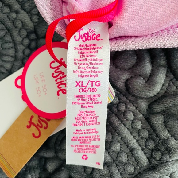 Justice Girl’s 2pc Swimsuit size16/18 XL - Picture 6 of 6